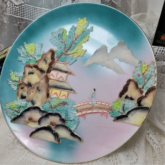 Shafford Japan Moriage Plate, Beautiful Scene - Picture 7 of 10